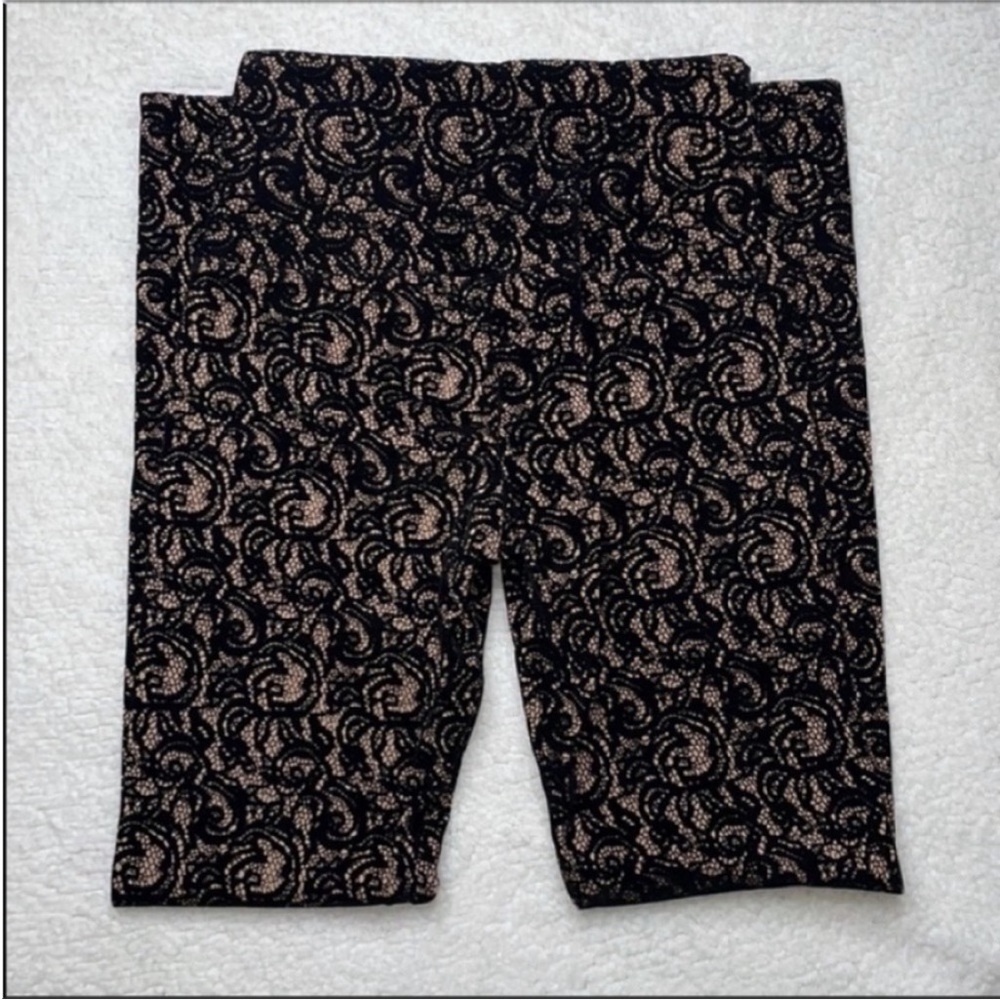 Lysse Leggings Flocked Black velvet lace pattern Size XS High Waist - Picture 5 of 11